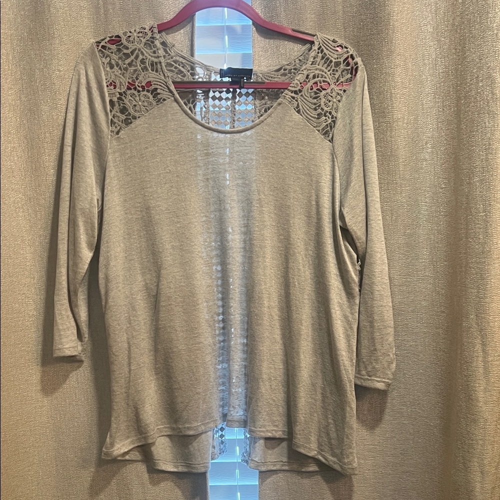 i jeans by Buffalo Gray Lace Accent Blouse